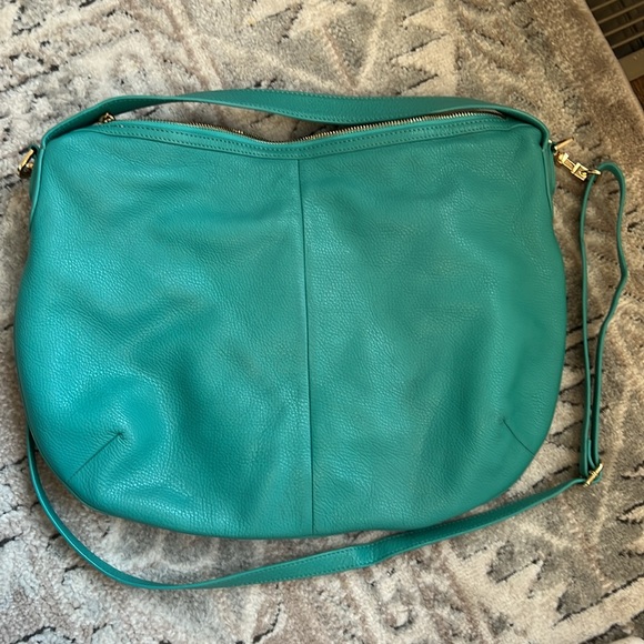 New Tory Burch Turquoise convertible bag with gold hardware - Picture 3 of 5